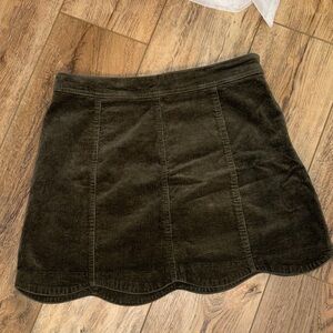 Altar'd State Dark Green Corduroy Mini Skirt